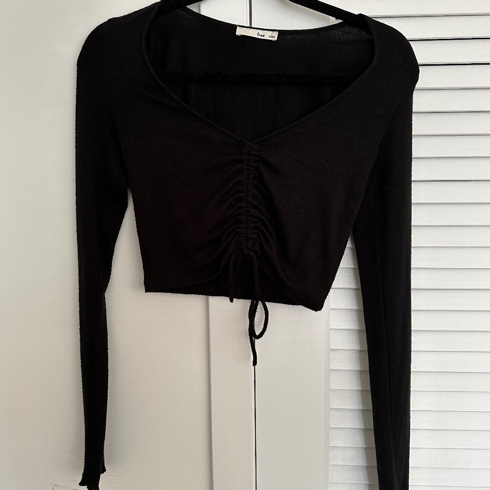 Wilfred Free from Aritzia lynx long-sleeve knit in black (Small)